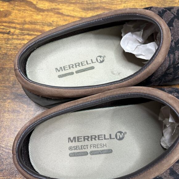 Merrell Size 8.5 Encore Clog Comfort Shoes Cushioned Brown Black Mule Slip On - Picture 10 of 12